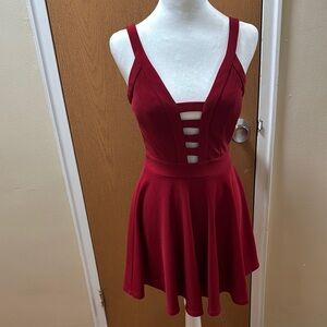 Trac Red Cut Out Backless Mini Dress